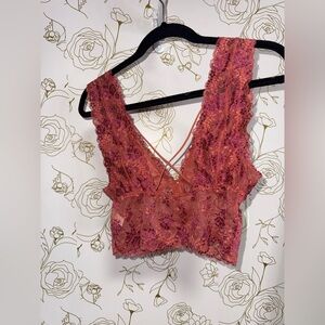 Joyfolie Lace Bralette in Deep Pink